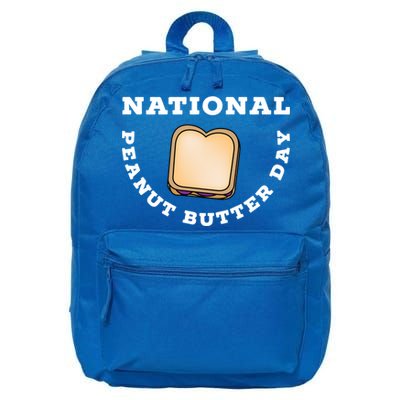 National Peanut Butter Day Peanut Butter And Jelly Sandwich Meaningful Gift 16 in Basic Backpack