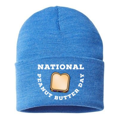 National Peanut Butter Day Peanut Butter And Jelly Sandwich Meaningful Gift Sustainable Knit Beanie