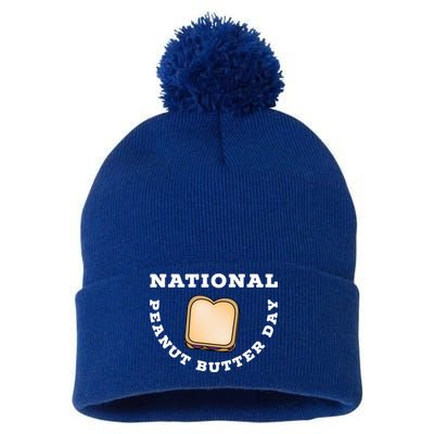 National Peanut Butter Day Peanut Butter And Jelly Sandwich Meaningful Gift Pom Pom 12in Knit Beanie