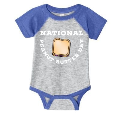 National Peanut Butter Day Peanut Butter And Jelly Sandwich Meaningful Gift Infant Baby Jersey Bodysuit