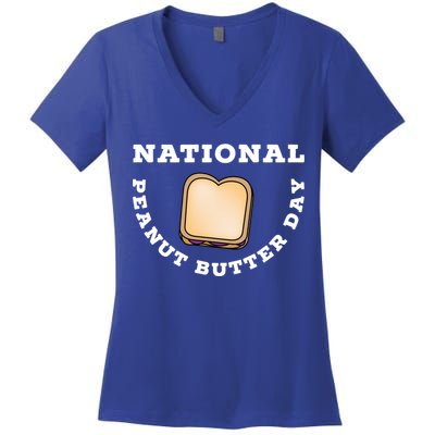 National Peanut Butter Day Peanut Butter And Jelly Sandwich Meaningful Gift Women's V-Neck T-Shirt