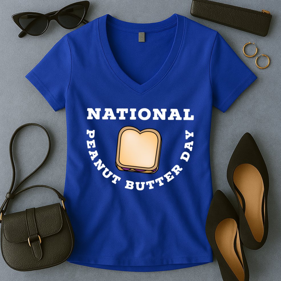 National Peanut Butter Day Peanut Butter And Jelly Sandwich Meaningful Gift Women's V-Neck T-Shirt