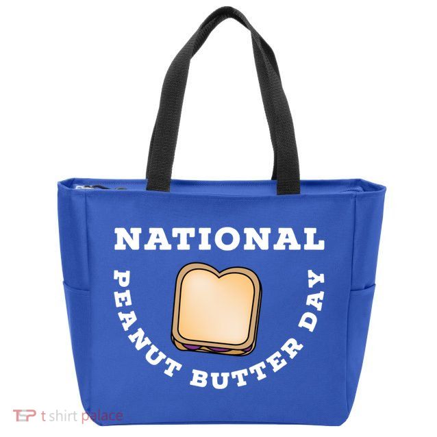 National Peanut Butter Day Peanut Butter And Jelly Sandwich Meaningful Gift Zip Tote Bag