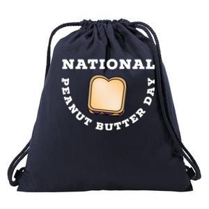 National Peanut Butter Day Peanut Butter And Jelly Sandwich Meaningful Gift Drawstring Bag