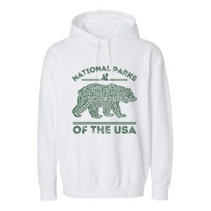 National Parks Bear Hiking Travel Camping Outdoors Retro Usa Garment-Dyed Fleece Hoodie