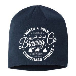 North Pole Brewing Co Christmas Spirits Funny Christmas Sustainable Beanie