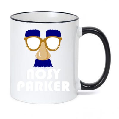 Nosy Parker Big Nose Funny Spy Glasses Dad Joke Fathers Day Cool Gift 11oz Black Color Changing Mug