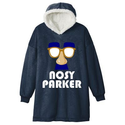 Nosy Parker Big Nose Funny Spy Glasses Dad Joke Fathers Day Cool Gift Hooded Wearable Blanket