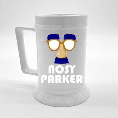 Nosy Parker Big Nose Funny Spy Glasses Dad Joke Fathers Day Cool Gift Beer Stein