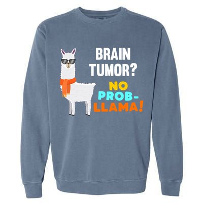 No Probgiftllama Brain Tumor Survivor Recovery Get Well Funny Gift Cool Gift Garment-Dyed Sweatshirt