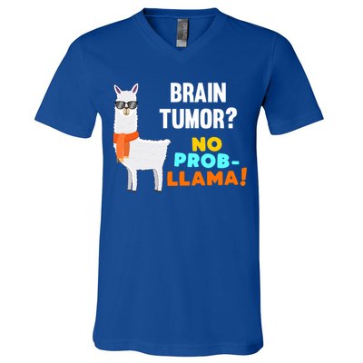 No Probgiftllama Brain Tumor Survivor Recovery Get Well Funny Gift Cool Gift V-Neck T-Shirt