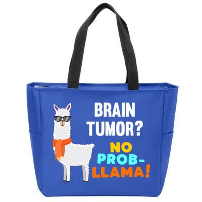 No Probgiftllama Brain Tumor Survivor Recovery Get Well Funny Gift Cool Gift Zip Tote Bag
