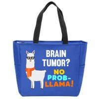 No Probgiftllama Brain Tumor Survivor Recovery Get Well Funny Gift Cool Gift Zip Tote Bag