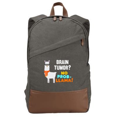 No Probgiftllama Brain Tumor Survivor Recovery Get Well Funny Gift Cool Gift Cotton Canvas Backpack