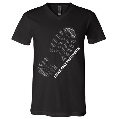 National Parks Boot Print Listing All National Parks V-Neck T-Shirt