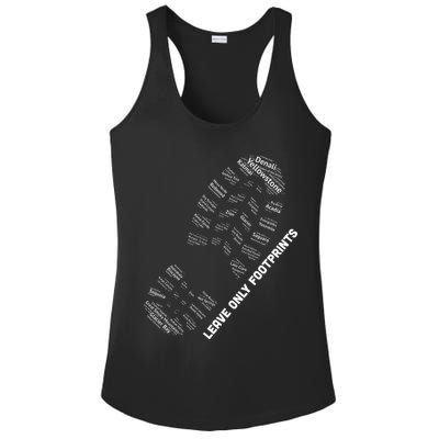 National Parks Boot Print Listing All National Parks Ladies PosiCharge Competitor Racerback Tank