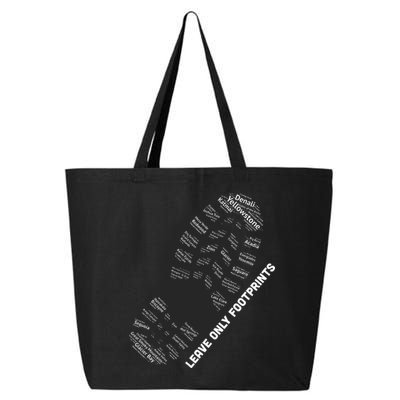 National Parks Boot Print Listing All National Parks 25L Jumbo Tote