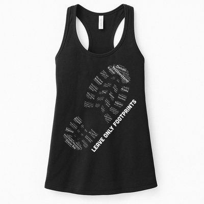 National Parks Boot Print Listing All National Parks Womens Tank Top