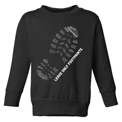 National Parks Boot Print Listing All National Parks Toddler Sweatshirt