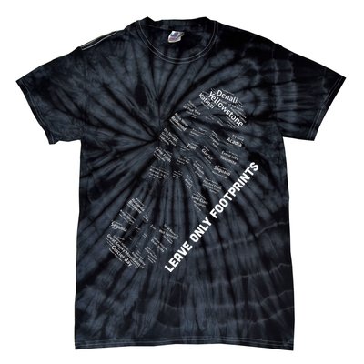 National Parks Boot Print Listing All National Parks Tie-Dye T-Shirt
