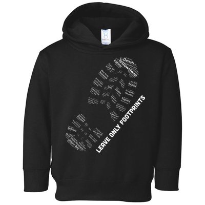 National Parks Boot Print Listing All National Parks Toddler Hoodie