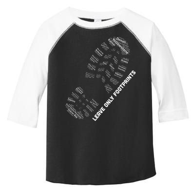National Parks Boot Print Listing All National Parks Toddler Fine Jersey T-Shirt