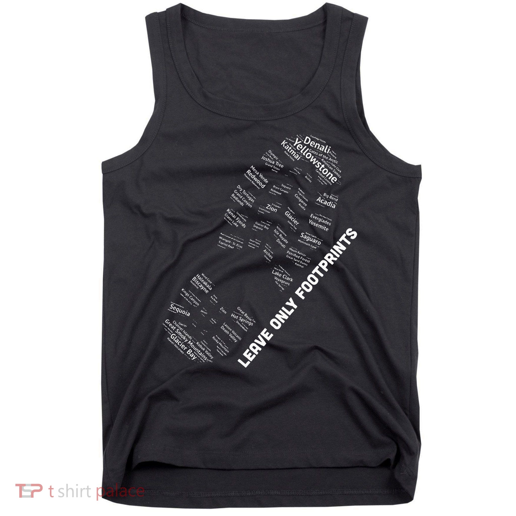 National Parks Boot Print Listing All National Parks Tank Top