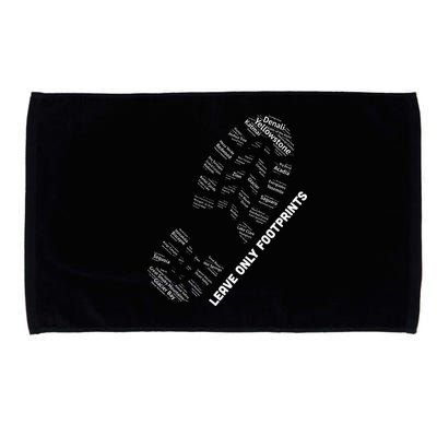 National Parks Boot Print Listing All National Parks Microfiber Hand Towel