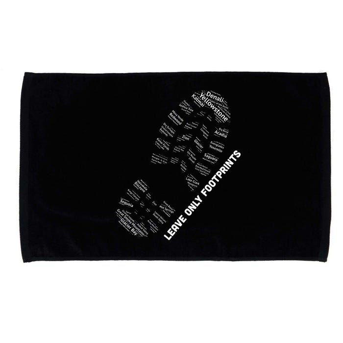 National Parks Boot Print Listing All National Parks Microfiber Hand Towel