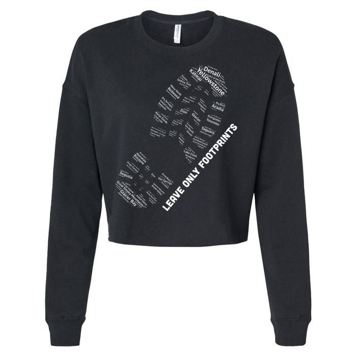 National Parks Boot Print Listing All National Parks Cropped Pullover Crew