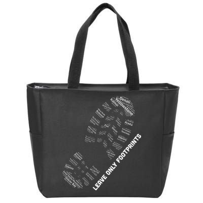 National Parks Boot Print Listing All National Parks Zip Tote Bag