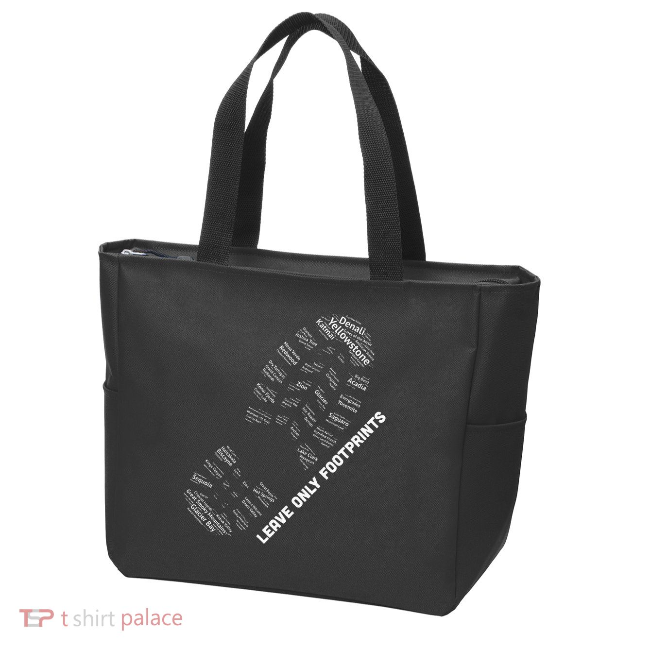 National Parks Boot Print Listing All National Parks Zip Tote Bag