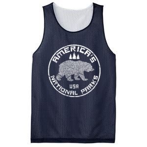 National Parks Bear Hiking Travel Camping Outdoors Retro Usa Mesh Reversible Basketball Jersey Tank