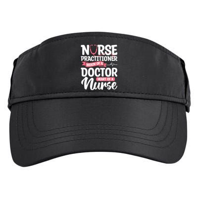 Nurse Practitioner Brain Of A Doctor Heart Of A Nurse Np Gift Adult Drive Performance Visor