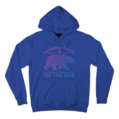 National Parks Bear Hiking Travel Camping Outdoors Retro Usa Cool Gift Hoodie