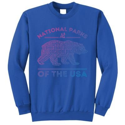 National Parks Bear Hiking Travel Camping Outdoors Retro Usa Cool Gift Sweatshirt