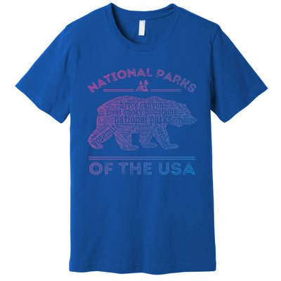 National Parks Bear Hiking Travel Camping Outdoors Retro Usa Cool Gift Premium T-Shirt