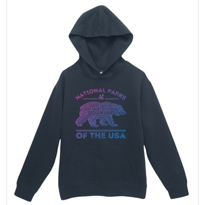 National Parks Bear Hiking Travel Camping Outdoors Retro Usa Cool Gift Urban Pullover Hoodie