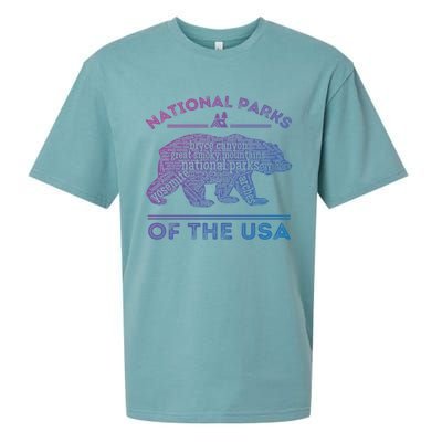 National Parks Bear Hiking Travel Camping Outdoors Retro Usa Cool Gift Sueded Cloud Jersey T-Shirt