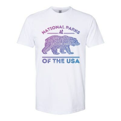 National Parks Bear Hiking Travel Camping Outdoors Retro Usa Cool Gift Softstyle CVC T-Shirt