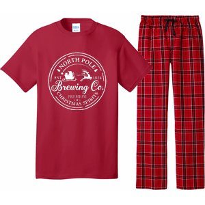 North Pole Brewing Co Shirt Santa Sleigh Rides Christmas Pajama Set