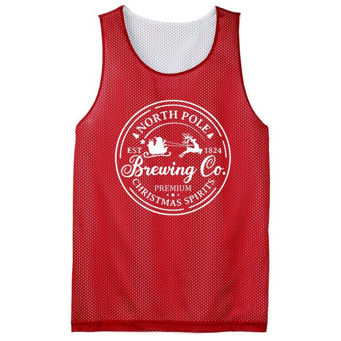 North Pole Brewing Co Shirt Santa Sleigh Rides Christmas Mesh Reversible Basketball Jersey Tank