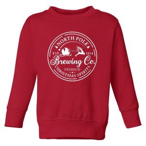 North Pole Brewing Co Shirt Santa Sleigh Rides Christmas Toddler Sweatshirt