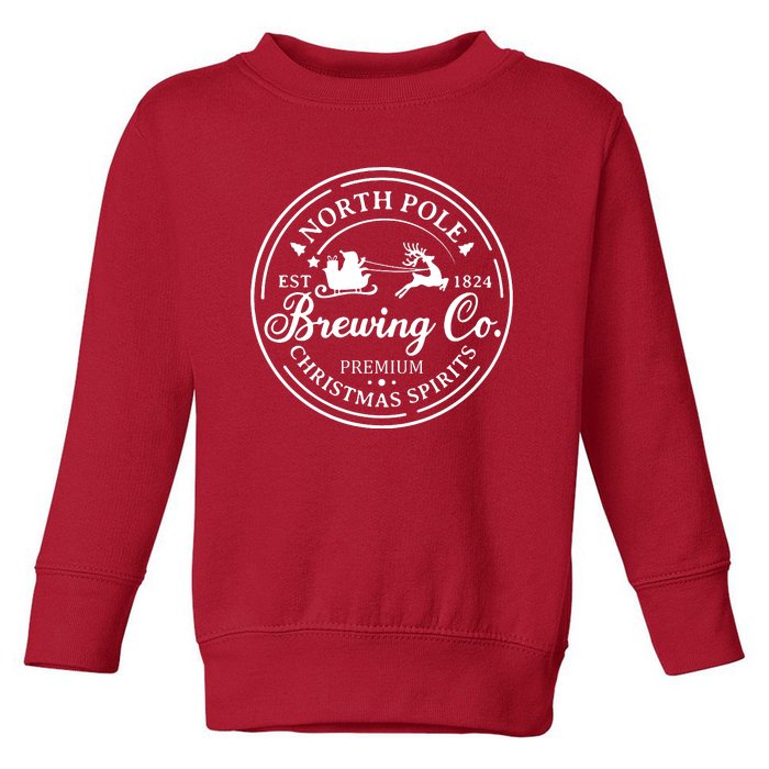 North Pole Brewing Co Shirt Santa Sleigh Rides Christmas Toddler Sweatshirt