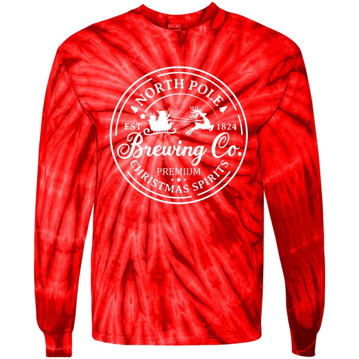 North Pole Brewing Co Shirt Santa Sleigh Rides Christmas Tie-Dye Long Sleeve Shirt