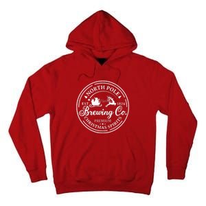 North Pole Brewing Co Shirt Santa Sleigh Rides Christmas Tall Hoodie