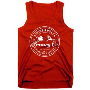 North Pole Brewing Co Shirt Santa Sleigh Rides Christmas Tank Top