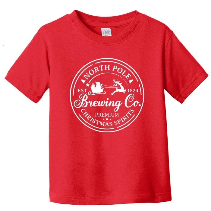 North Pole Brewing Co Shirt Santa Sleigh Rides Christmas Toddler T-Shirt