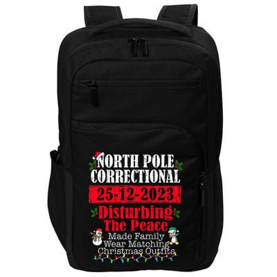 North Pole Correctional Made Family wear Christmas Pajamas Impact Tech Backpack
