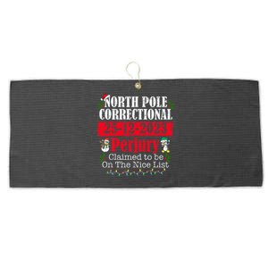 North Pole Correctional Perjury Family Matching Christmas Large Microfiber Waffle Golf Towel